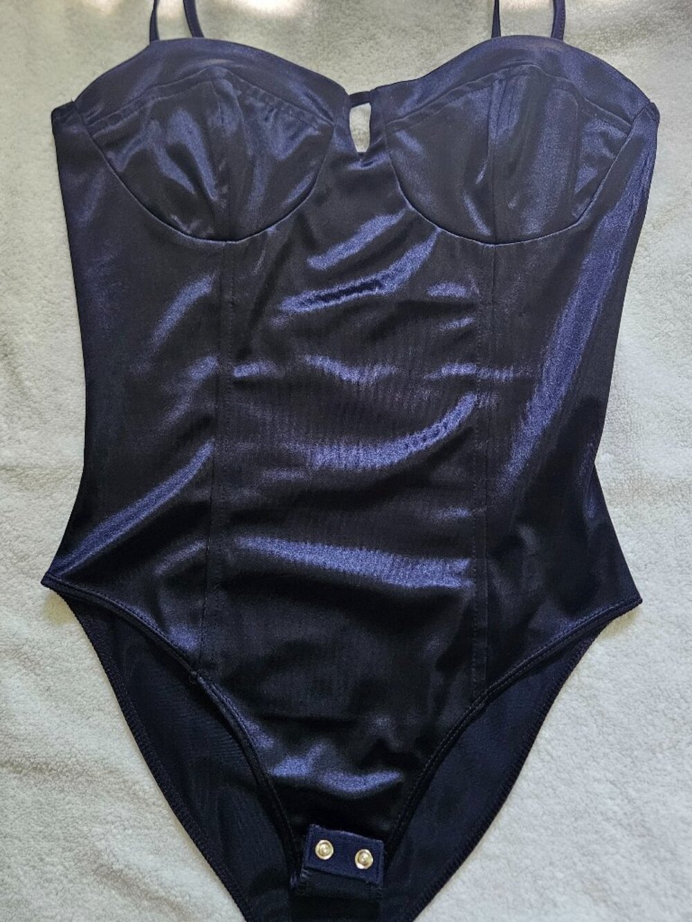 Forever 21 satin blue bodysuit S